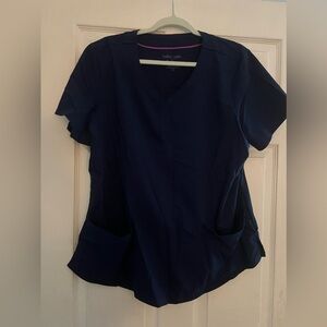 Healing hands scrub top navy